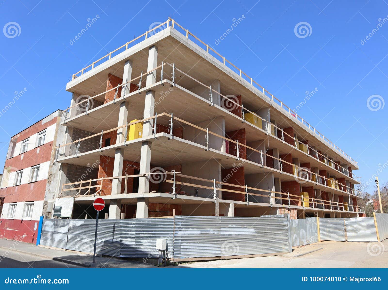 Construction of a New Apartment Building Stock Photo Image of