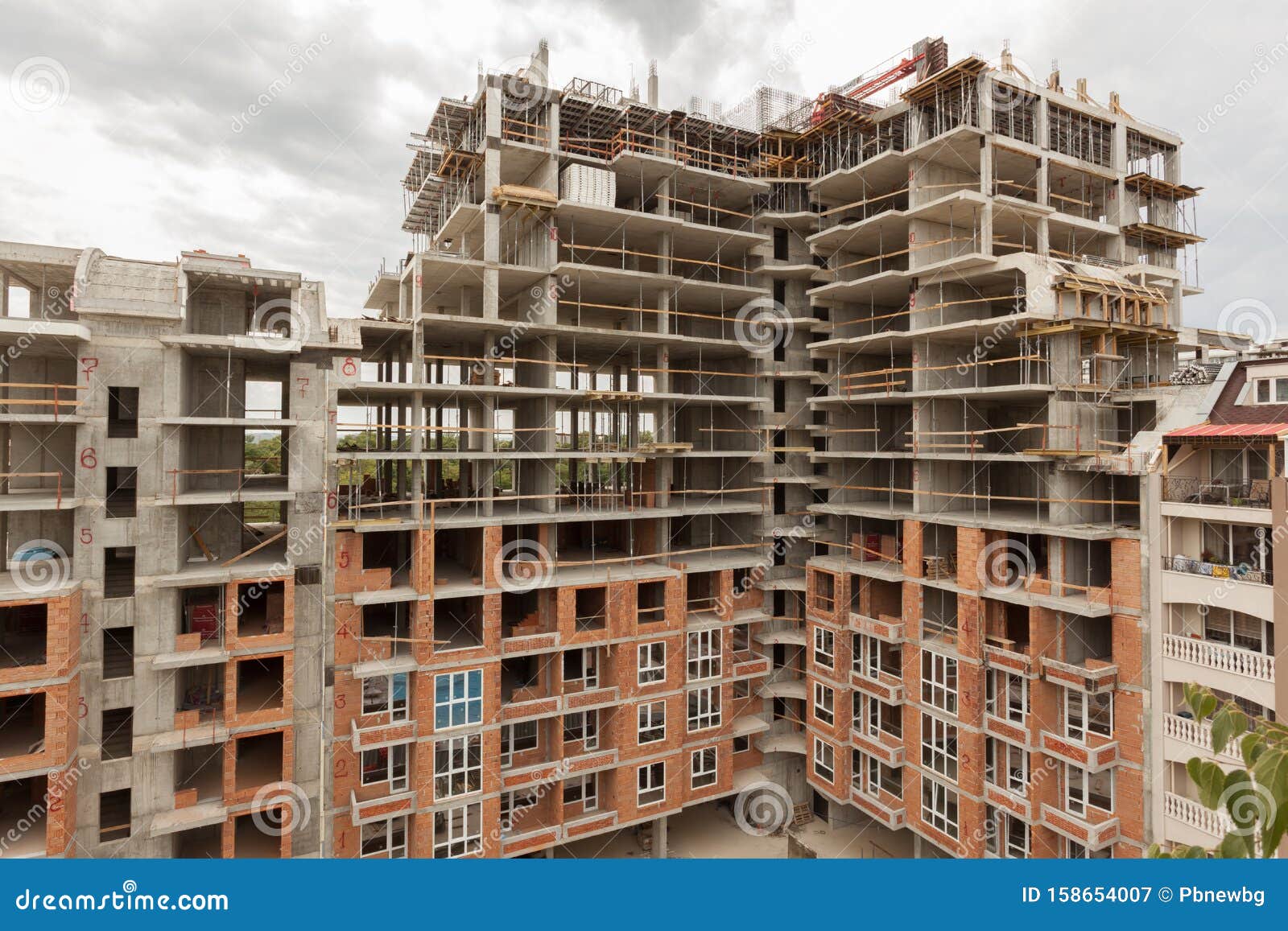 Construction Site of an Apartment Building Stock Image Image of
