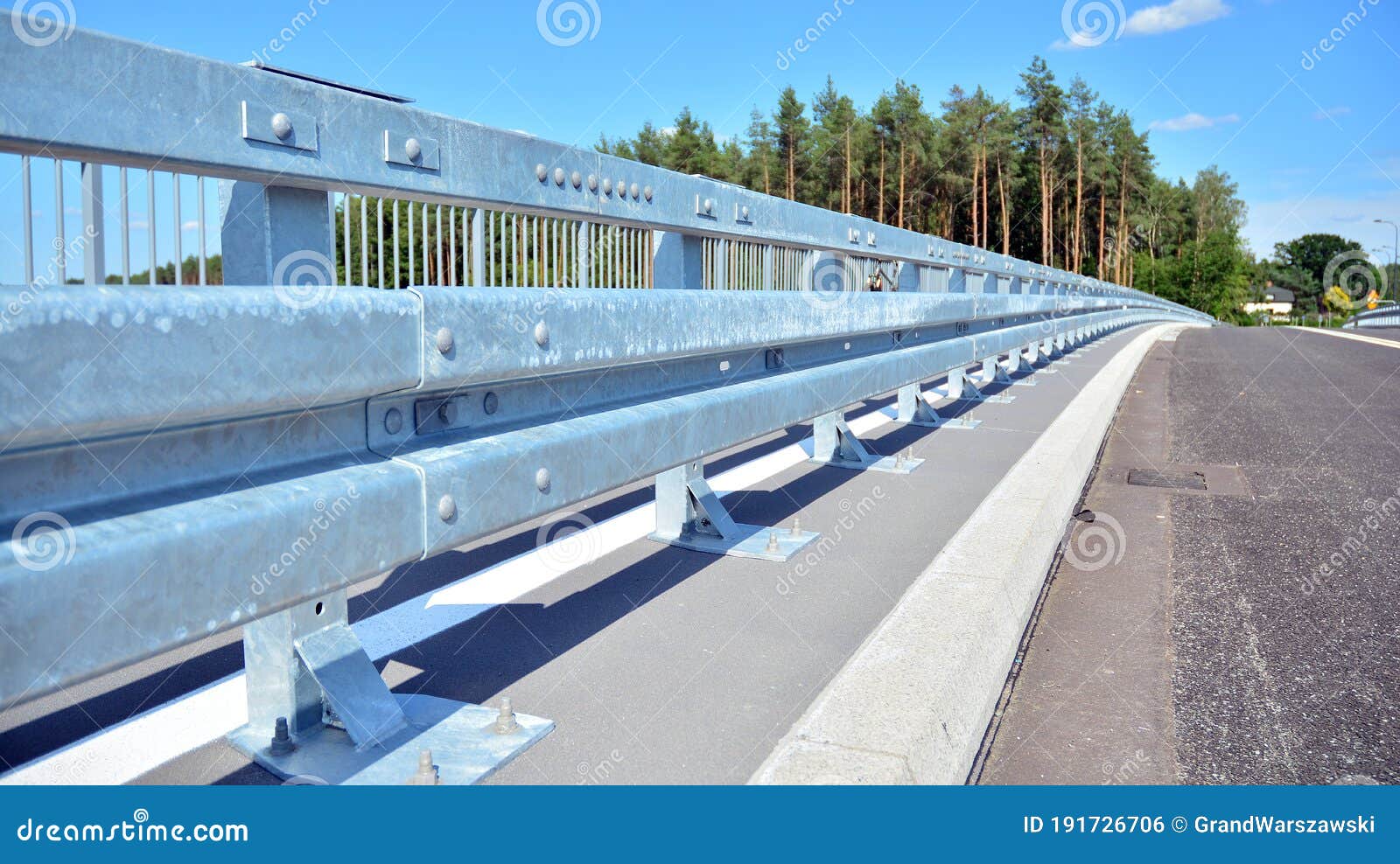 New Construction of a Crash Barrier at a New Highway Stock Photo ...