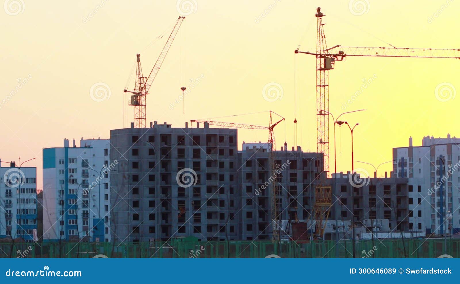 Construction of a New Panel House in a Microdistrict Against the