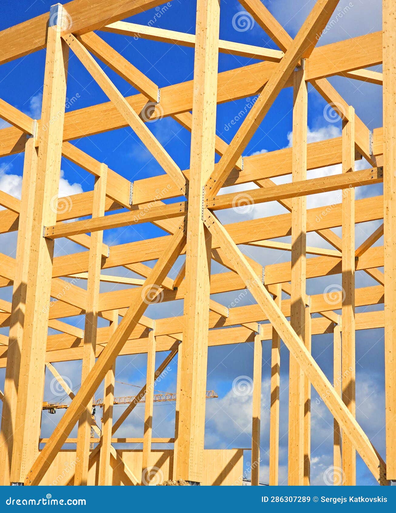 Construction of a New Wood Building Stock Image Image of industry