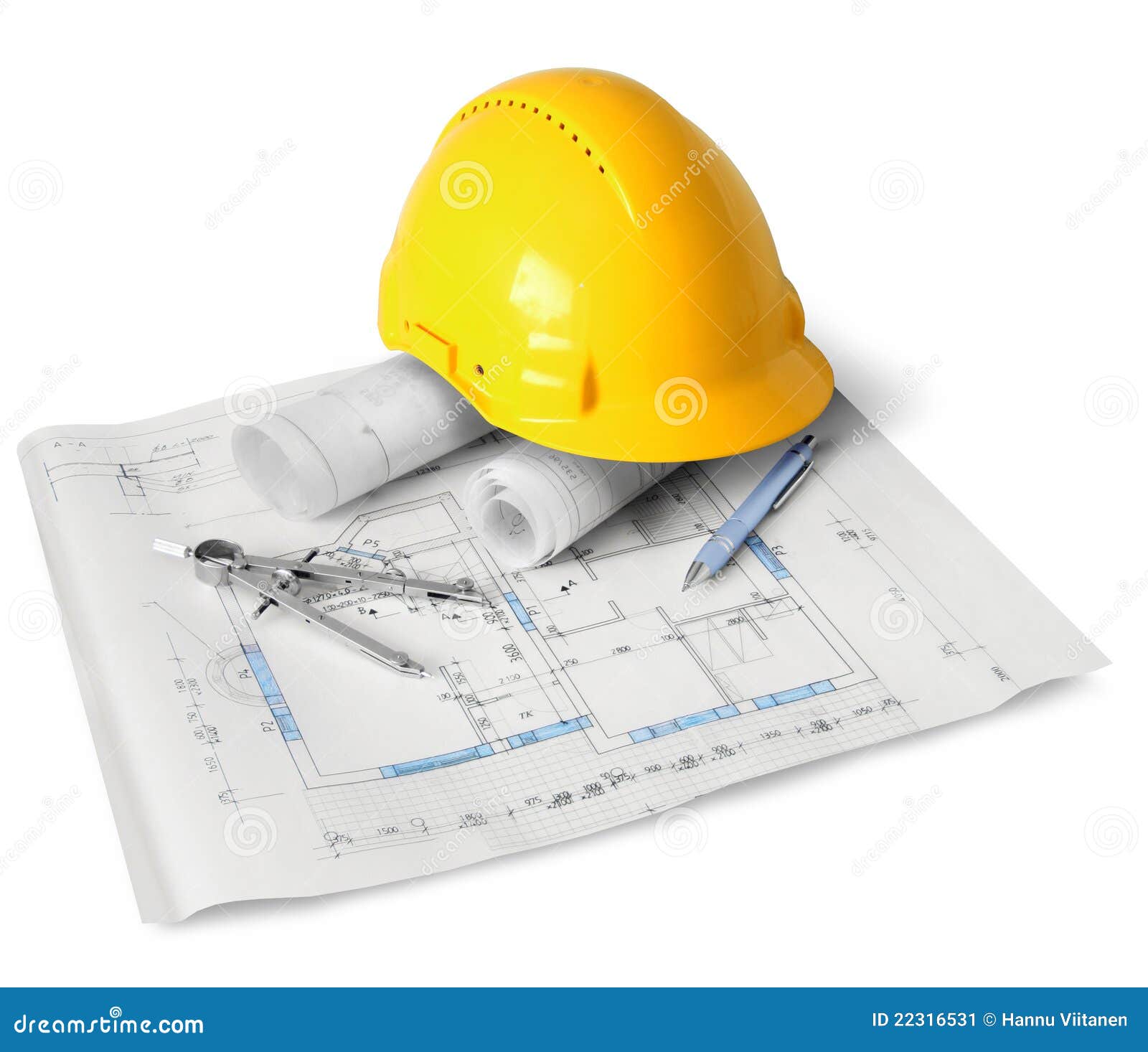 Construction plan tools stock image. Image of technical 