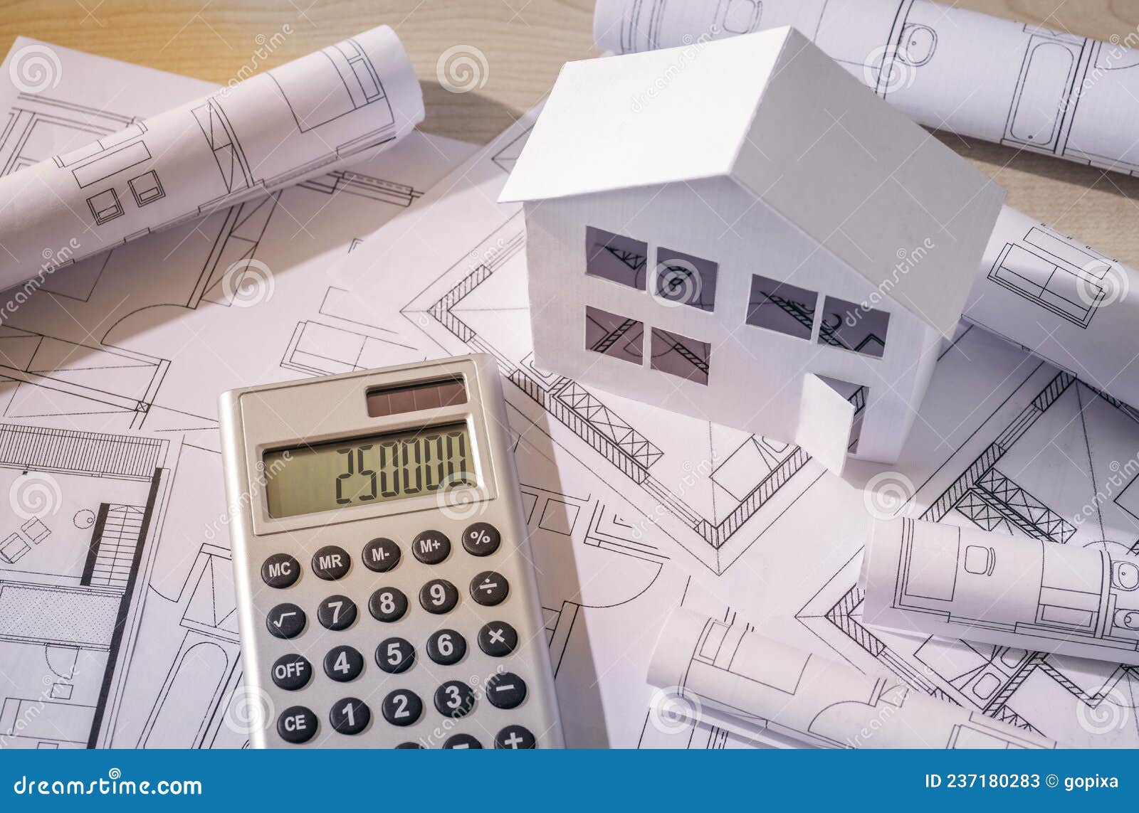 Construction Planning and Calculation of Costs Stock Image Image of