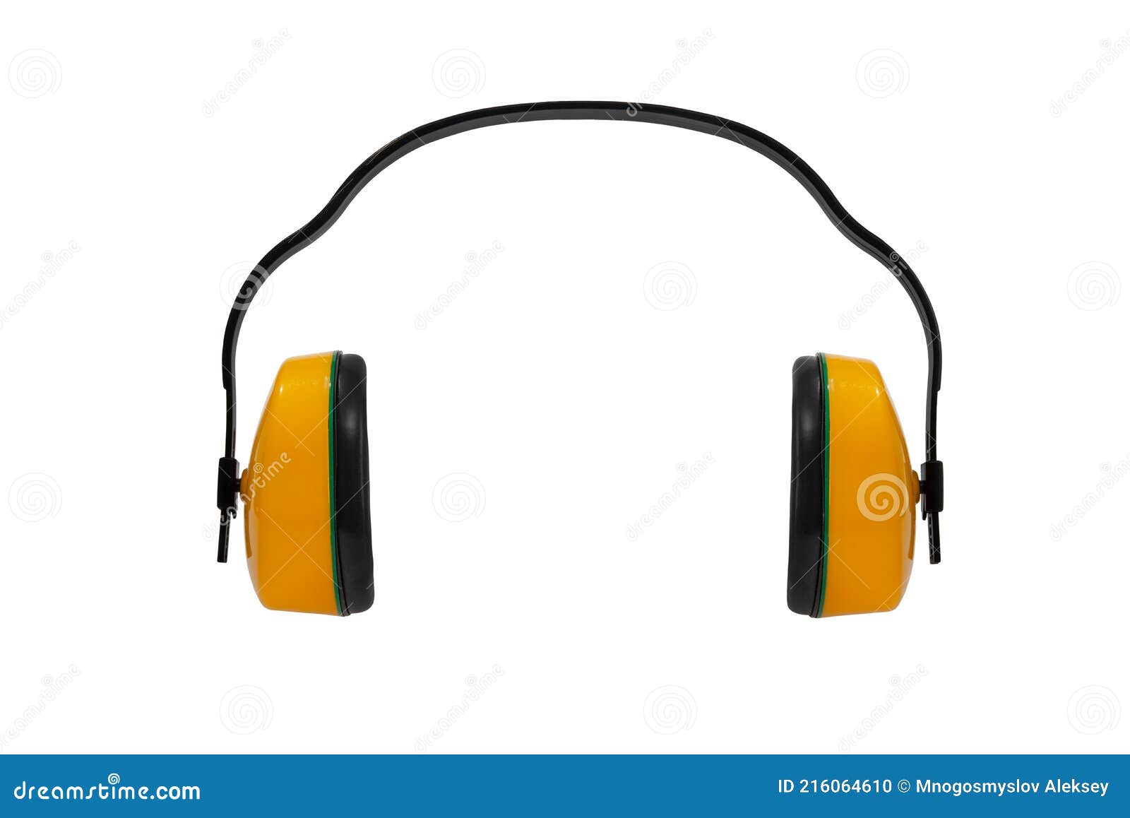 Construction Protective Earmuffs For Hearing Protection Stock Photo