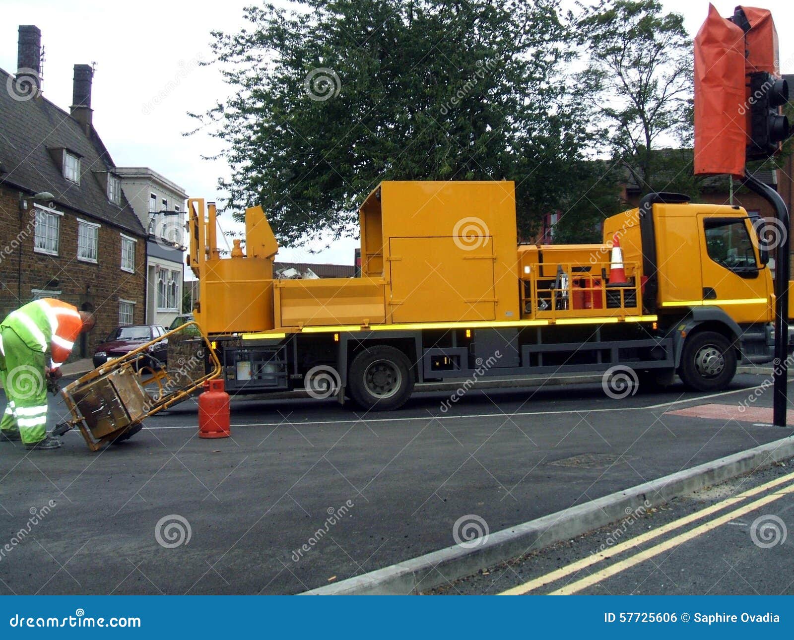 Construction Road Maintenance Truck or Vehicle Stock Photo Image of