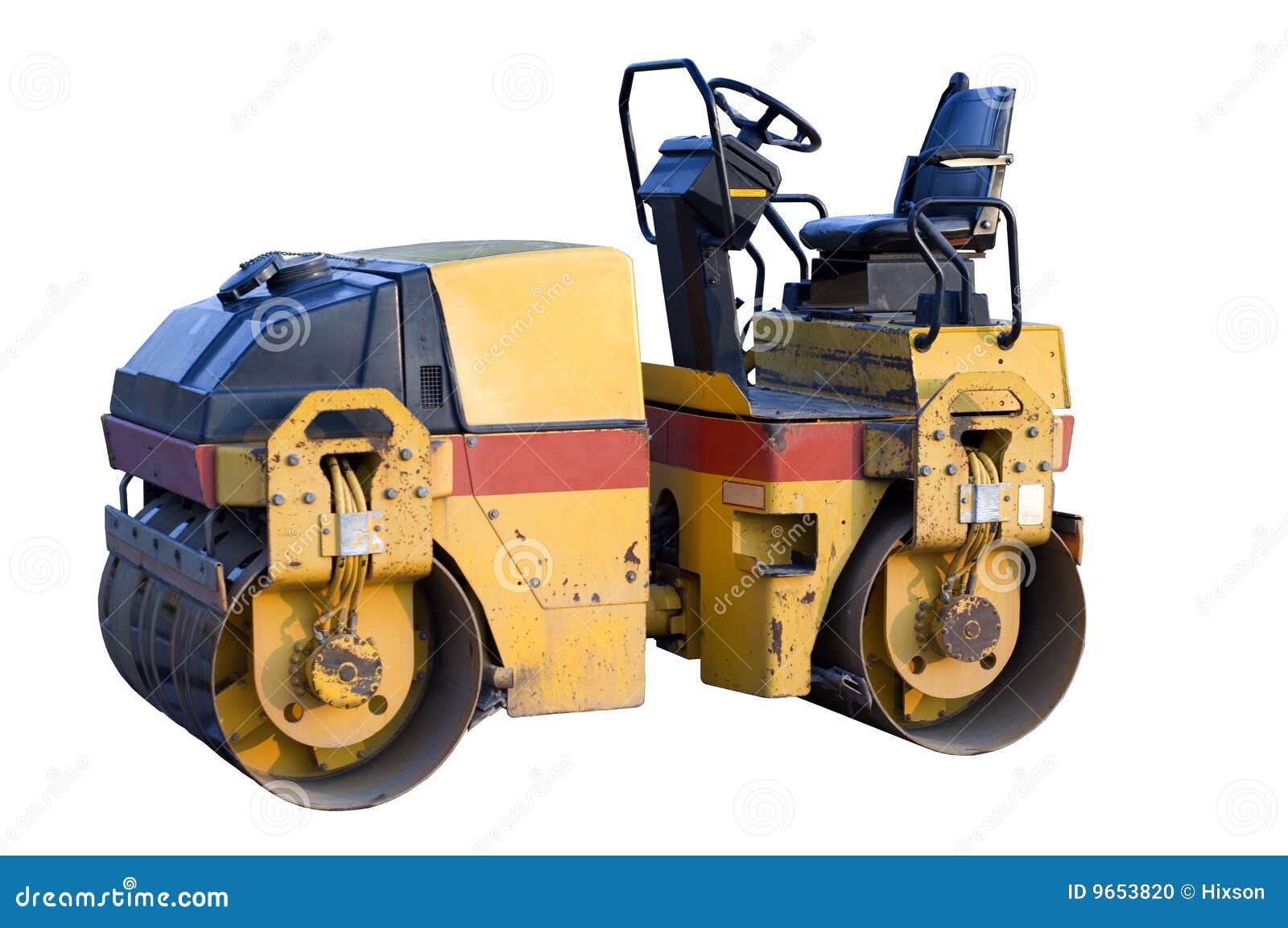 Construction Roller stock photo. Image of pavement, road 9653820