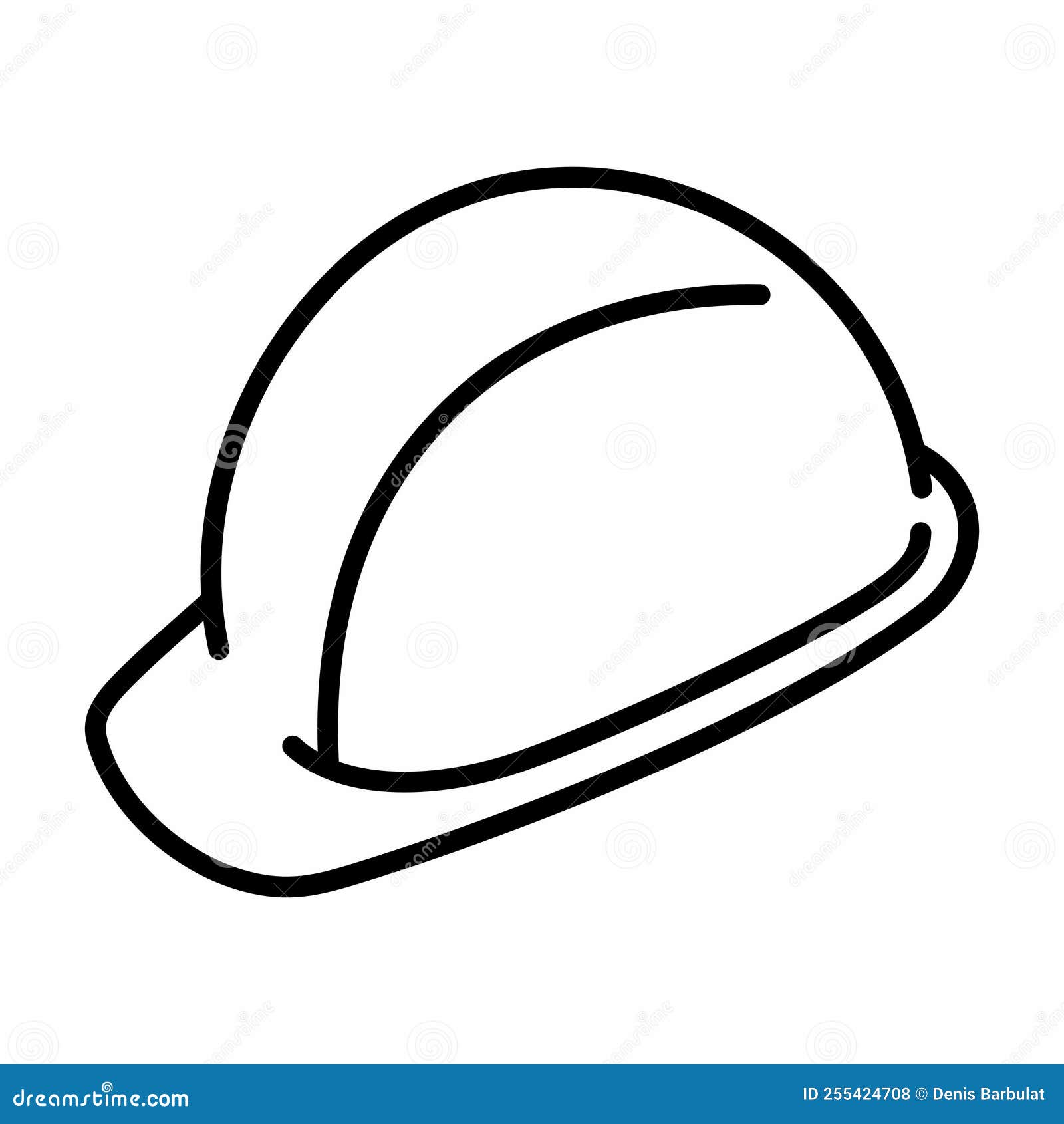 Construction Safety Hard Helmet Vector Outline Object Stock Vector