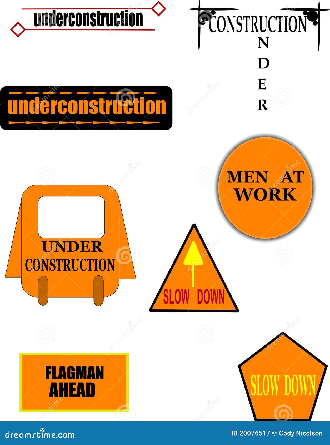 Construction signage icons stock illustration. Illustration of button