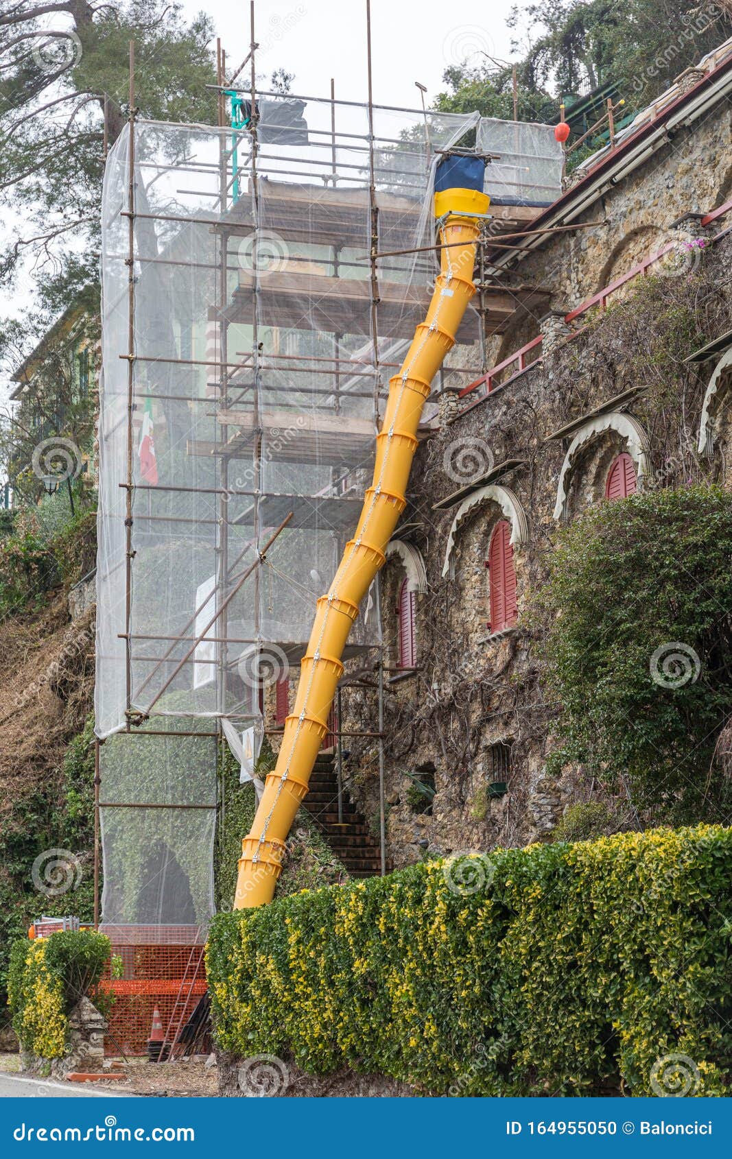 Construction Site Chute stock photo. Image of exterior 164955050