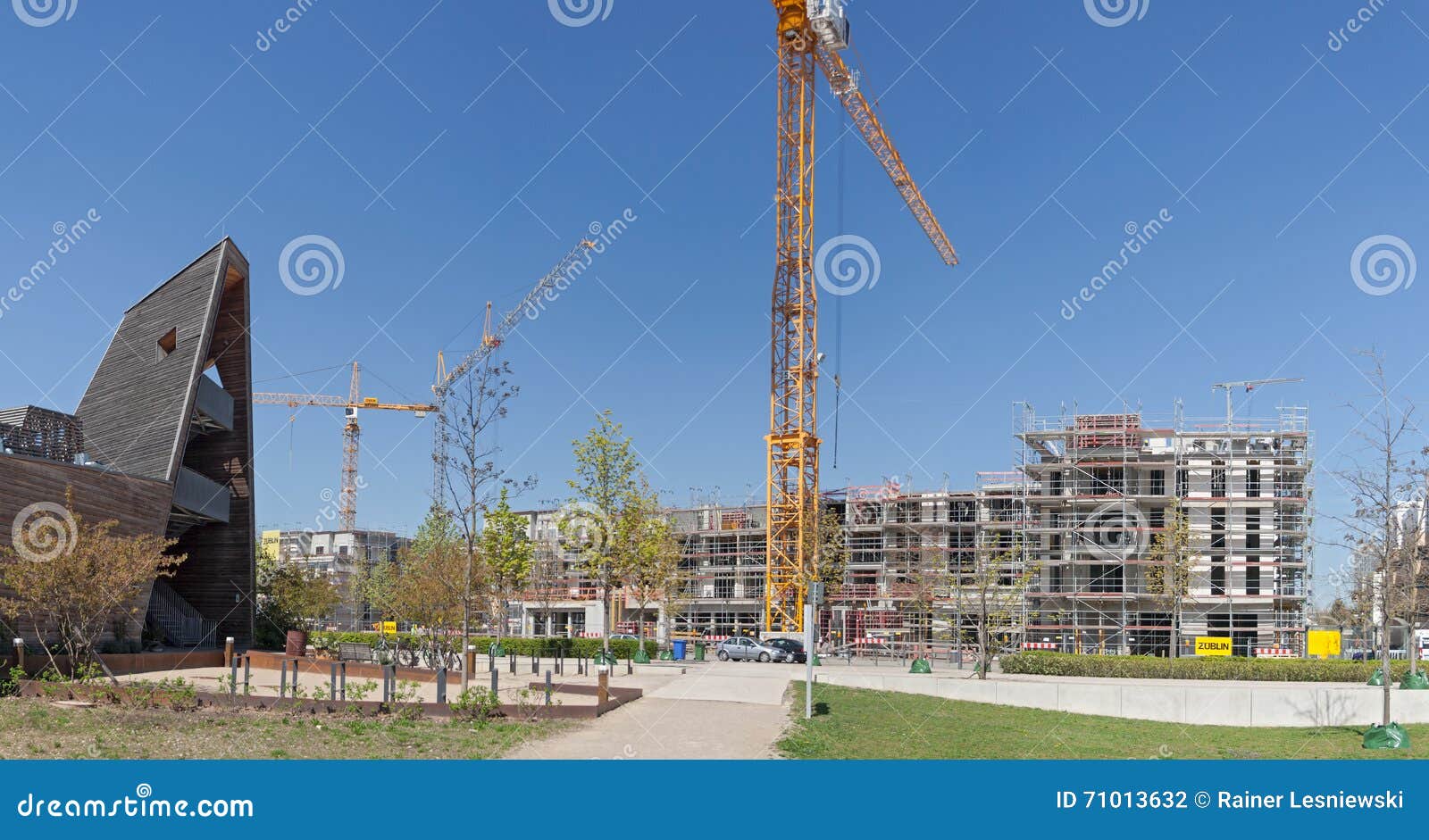 Construction Site Europaviertel, Frankfurt Germany Editorial
