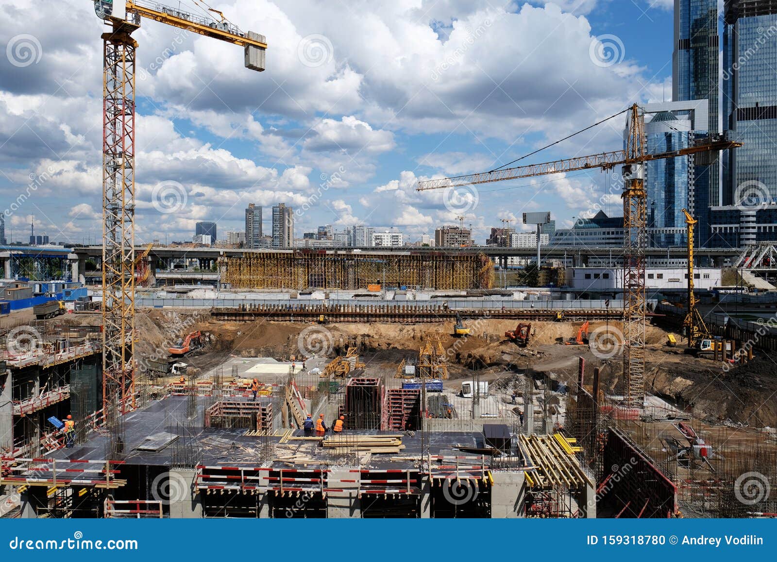 Construction Site With Foundation Pit For Monolithic Reinforced