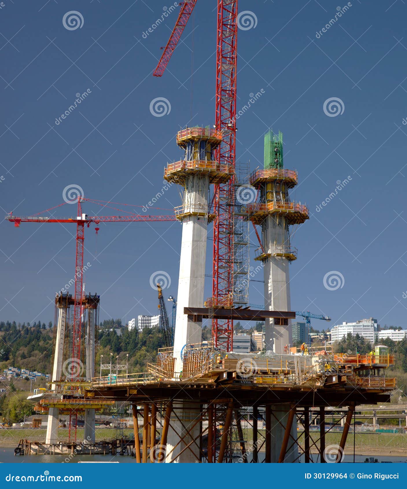Construction of a New Bridge Portland or. Stock Photo Image of oregon