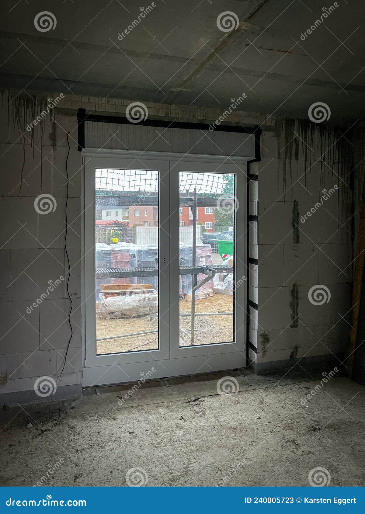 New Windows Were Inserted into the New Construction of a House Stock