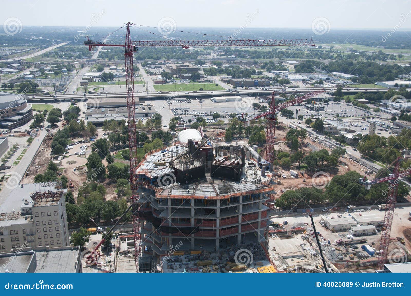 Construction Site of OKC Skyscraper Editorial Stock Image Image of