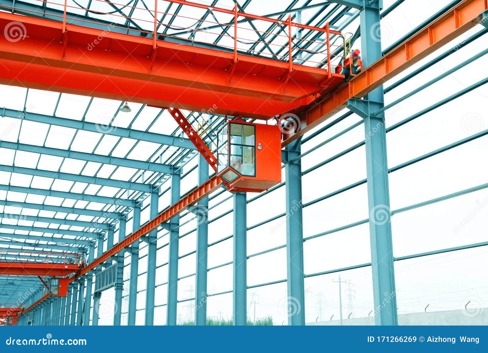 Steel Structure is Under Construction Stock Image Image of ibeams