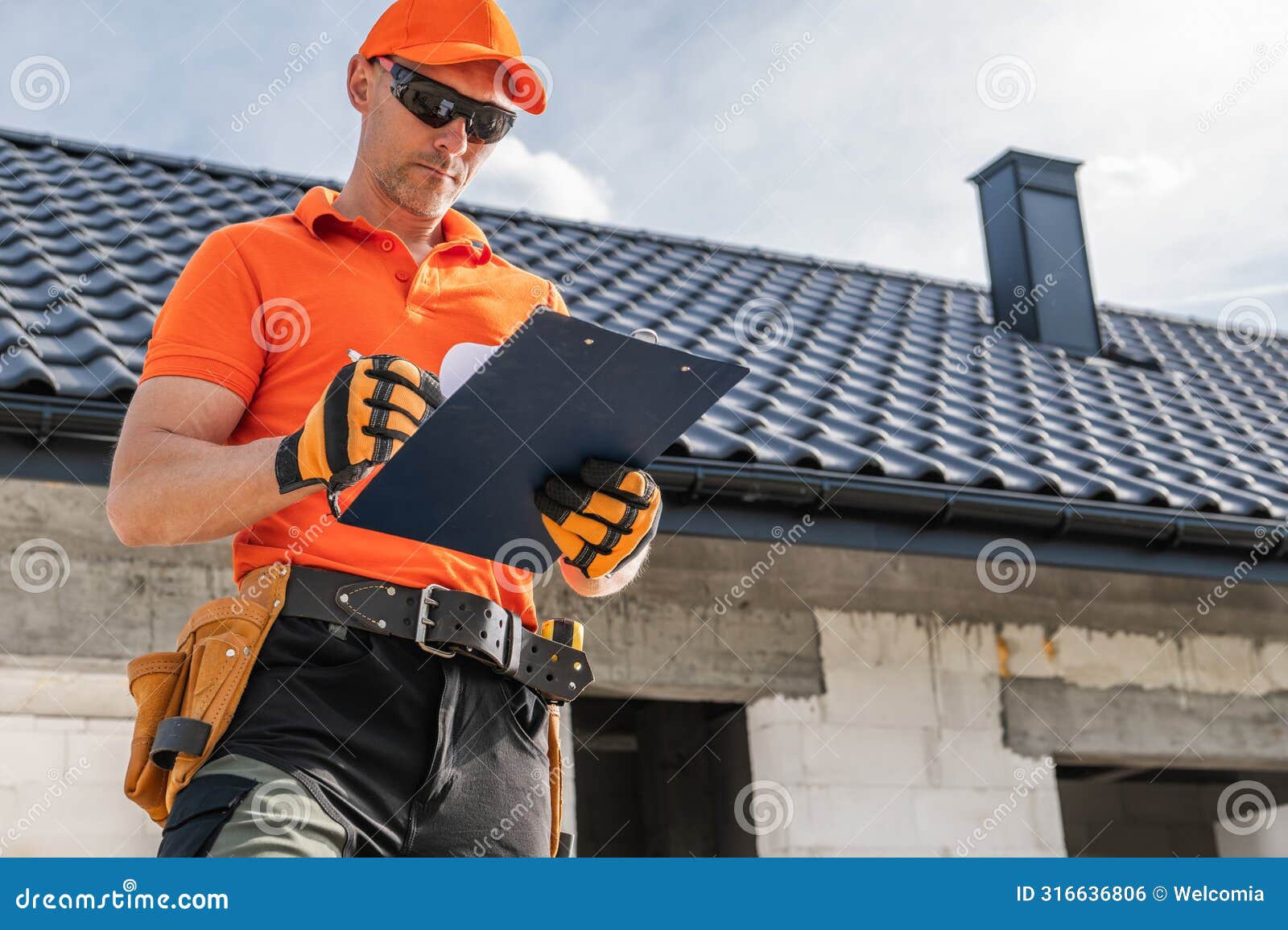 construction site supervisor making daily technical documentation