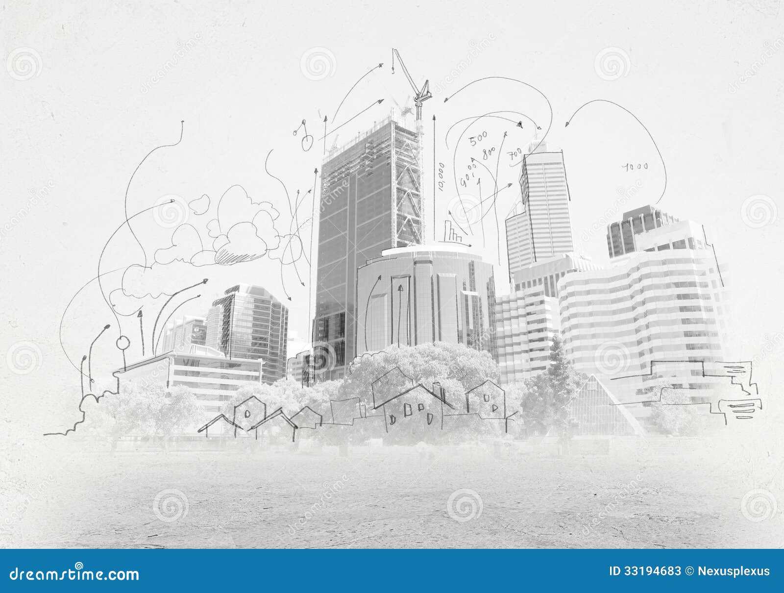 iConstructioni sketch stock image Image of plan 