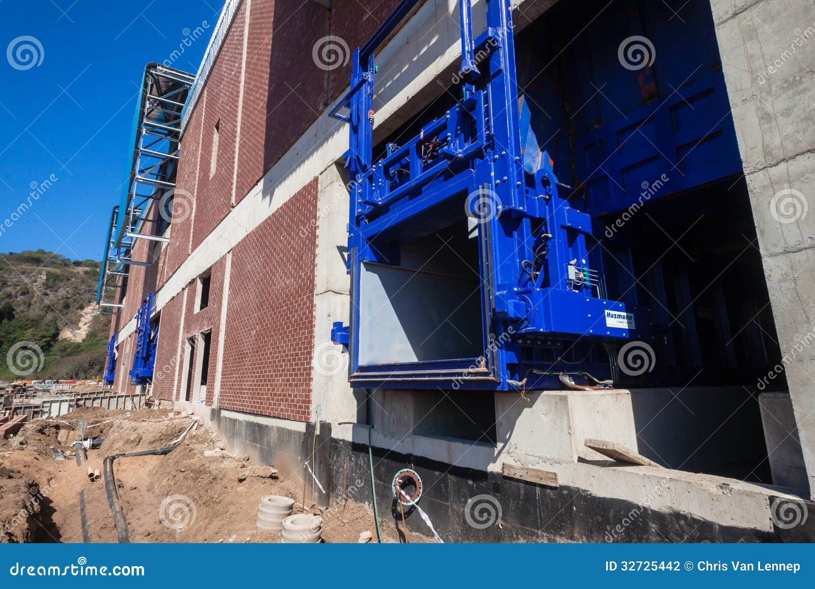 Construction Solid Waste Hydraulic Bins Editorial Photography Image