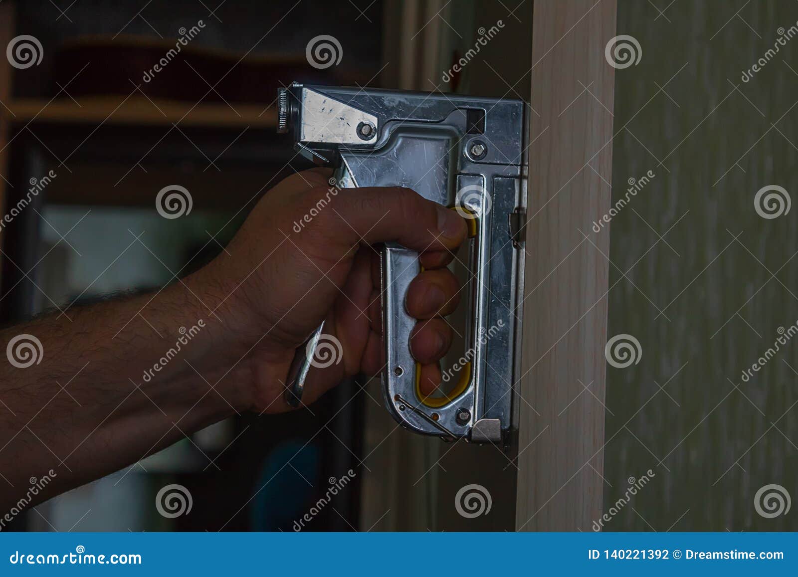 The Construction Stapler in a Hand Stock Photo Image of industry