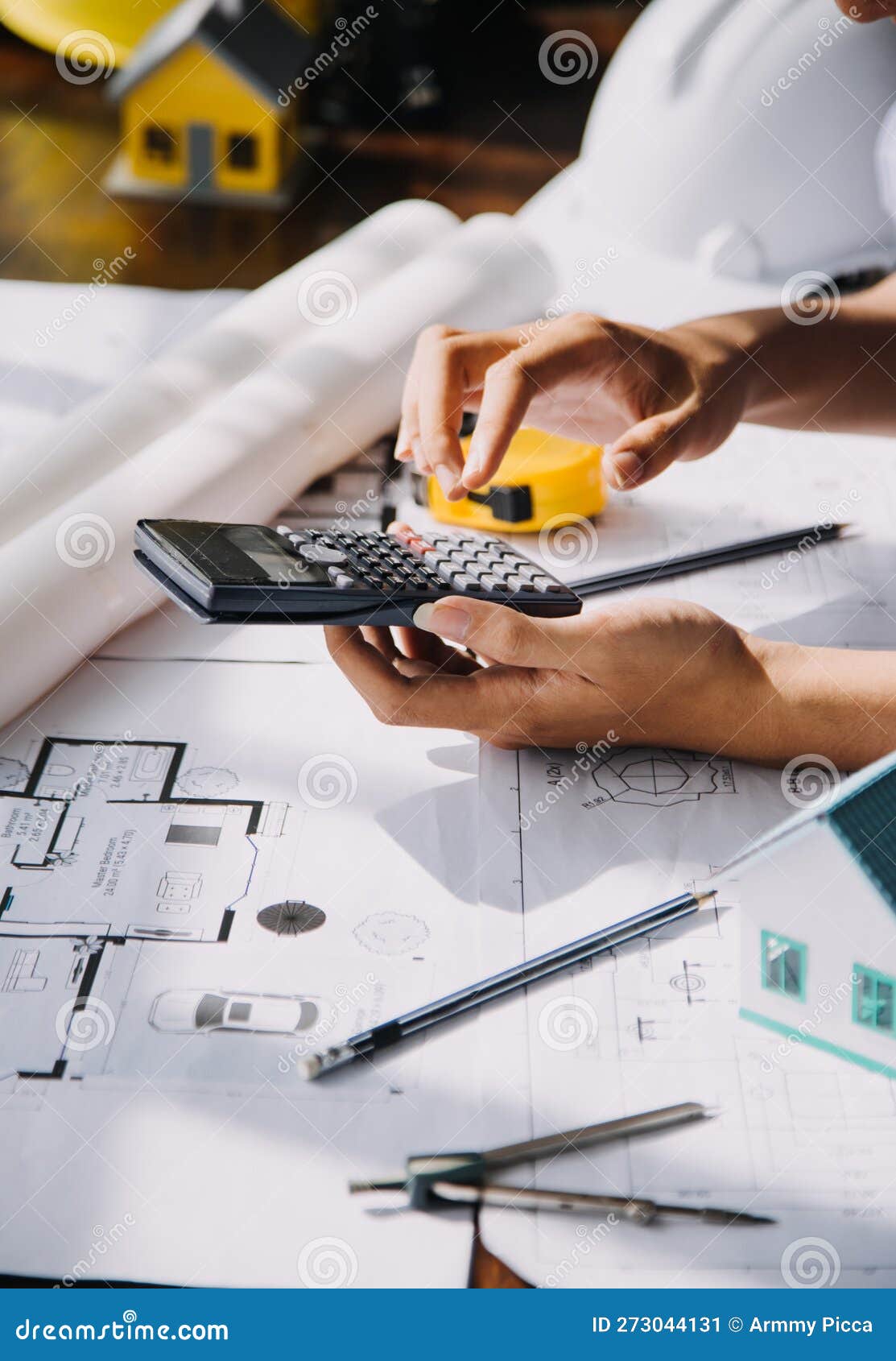 Construction and Structure Concept of Engineer or Architect Meeting for