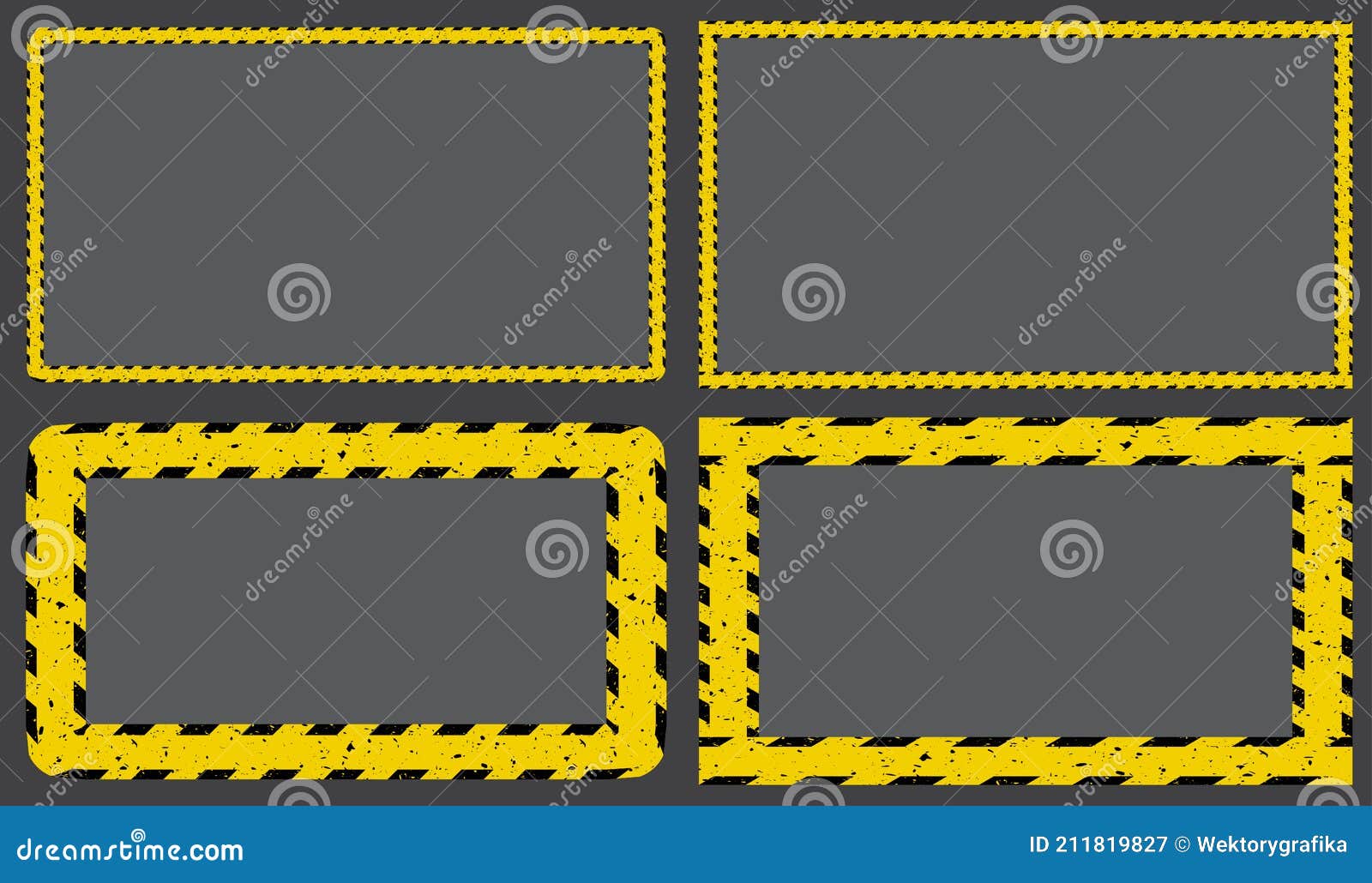 Construction Tape Yellow Striped Frame. Caution Border Line Background