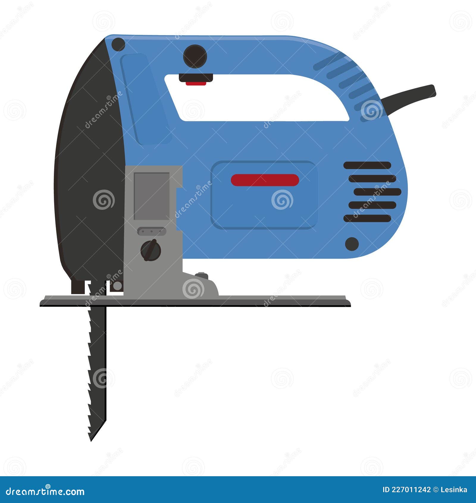 Construction Tool Electric Jigsaw, Color Isolated Vector Illustration in  the Cartoon Style Stock Vector - Illustration of icon, white: 227011242