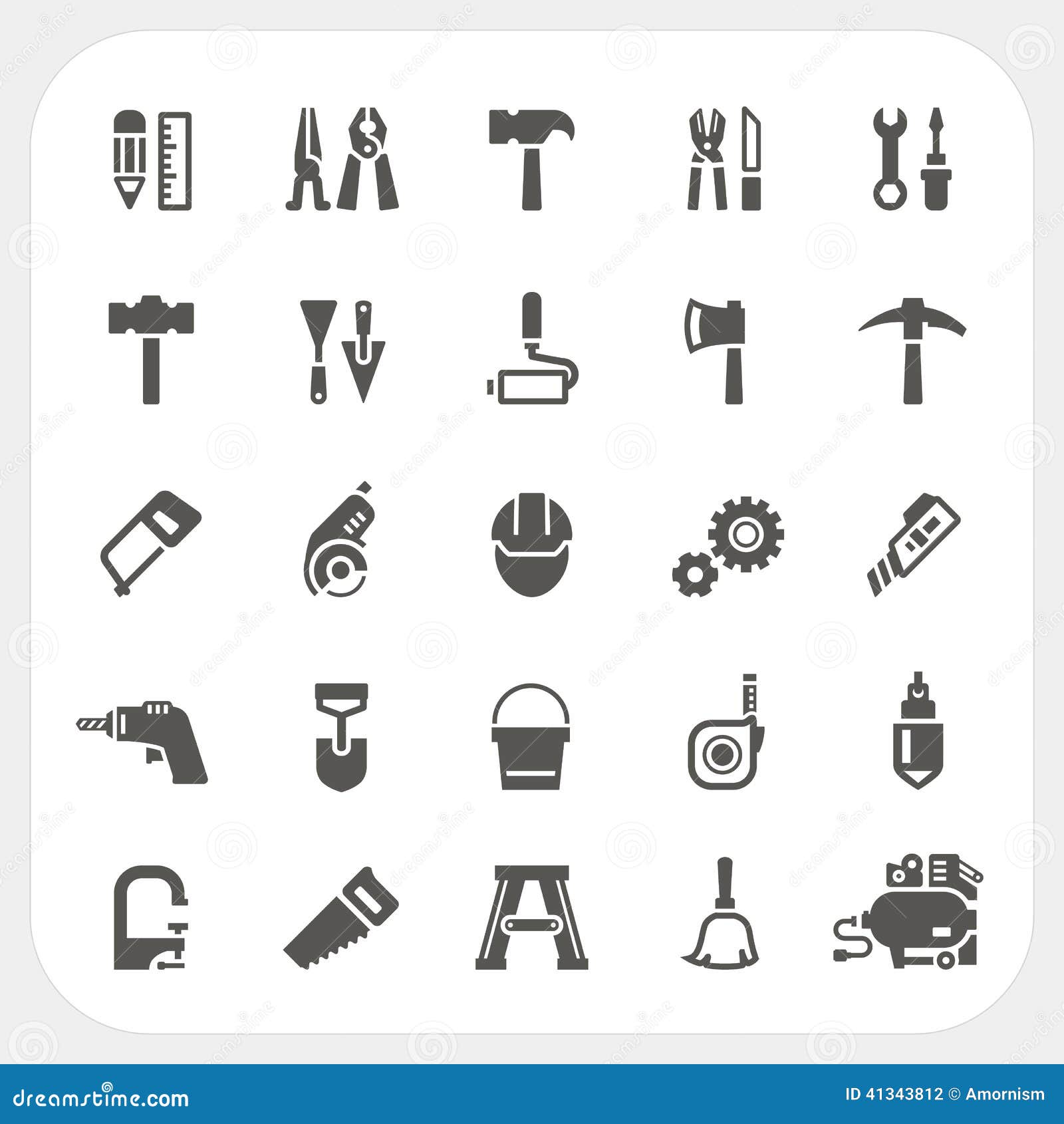 construction tool icons set