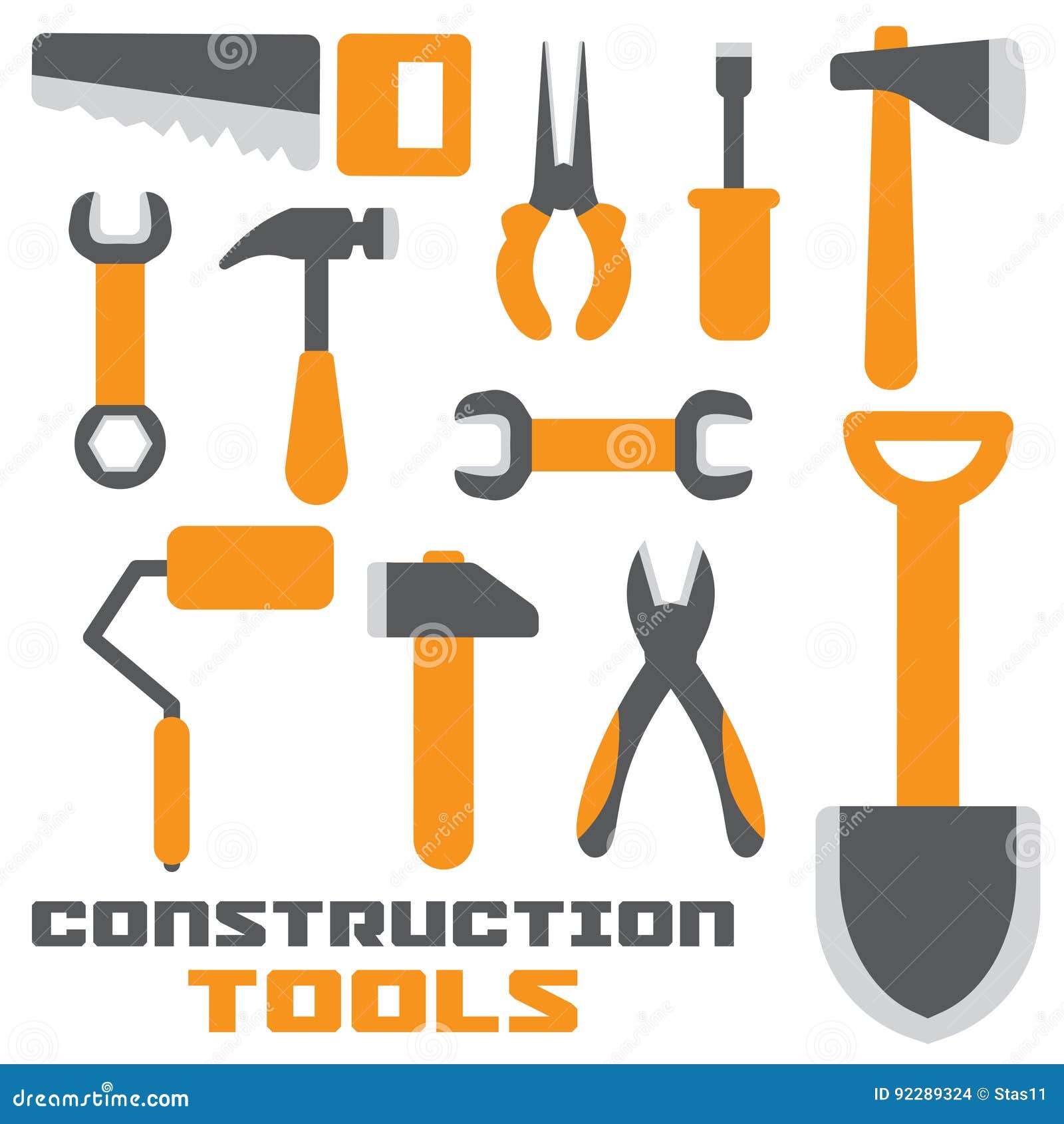 Download Construction Tools Elements In A Flat Design. Vector ...
