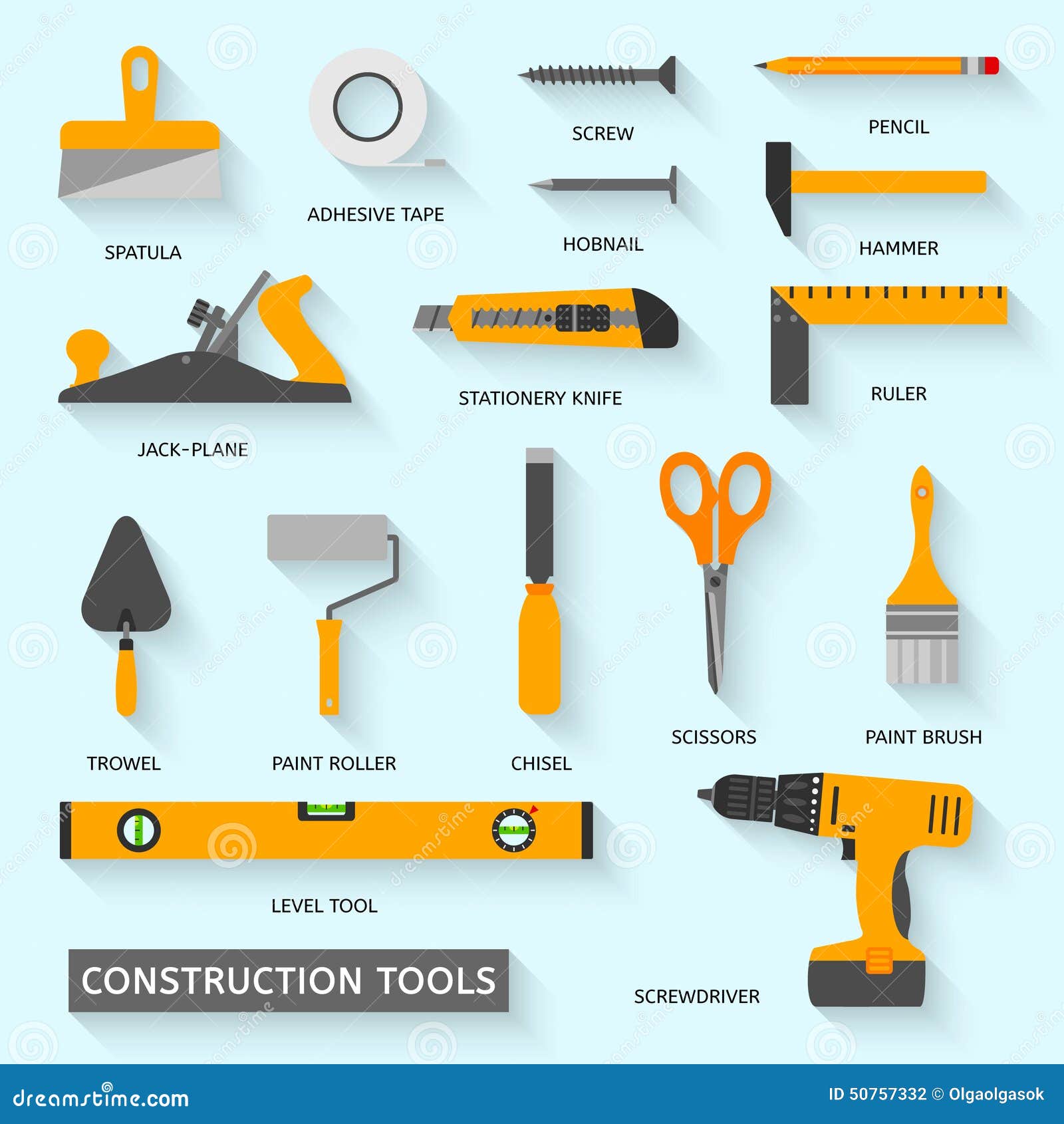 Construction Tools Vector Icons Set Stock Vector - Image 
