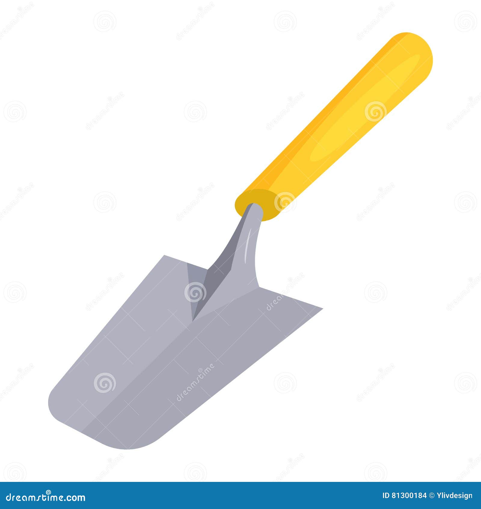 Construction Trowel Icon, Cartoon Style Stock Vector Illustration of