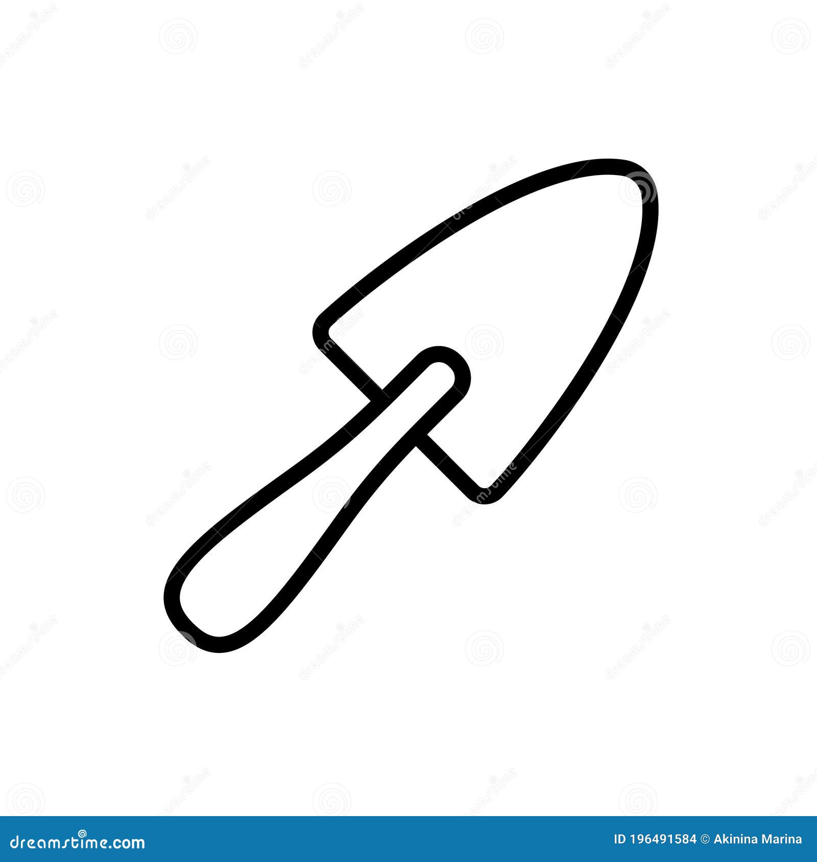 Construction Trowel. Linear Icon of Pointing Trowel for Working with