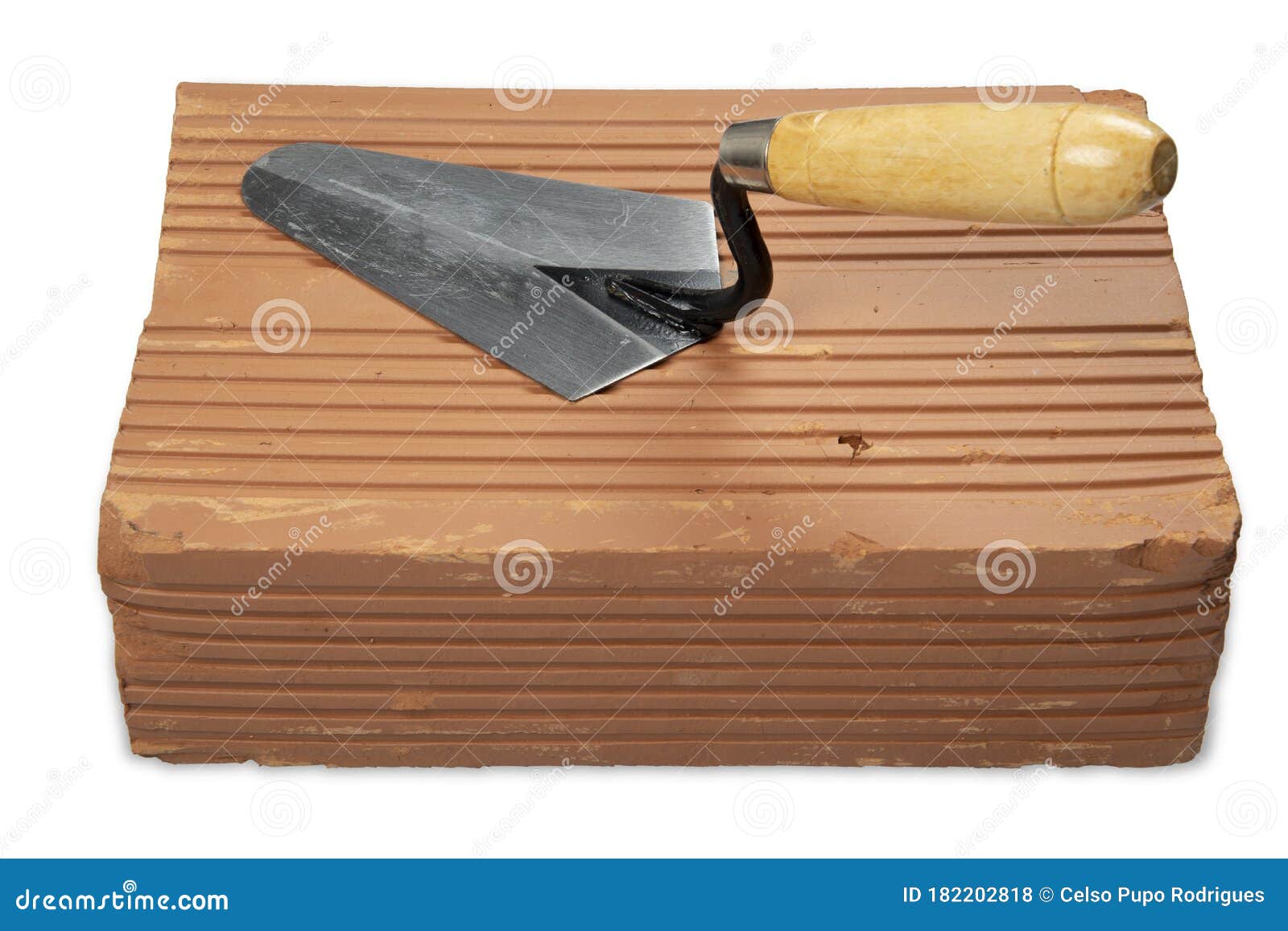 Construction Trowel Over a Brick I Stock Photo Image of hard, mason