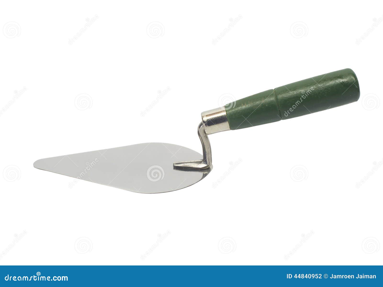 Construction Trowel with Wooden Handle on White Background Stock Photo