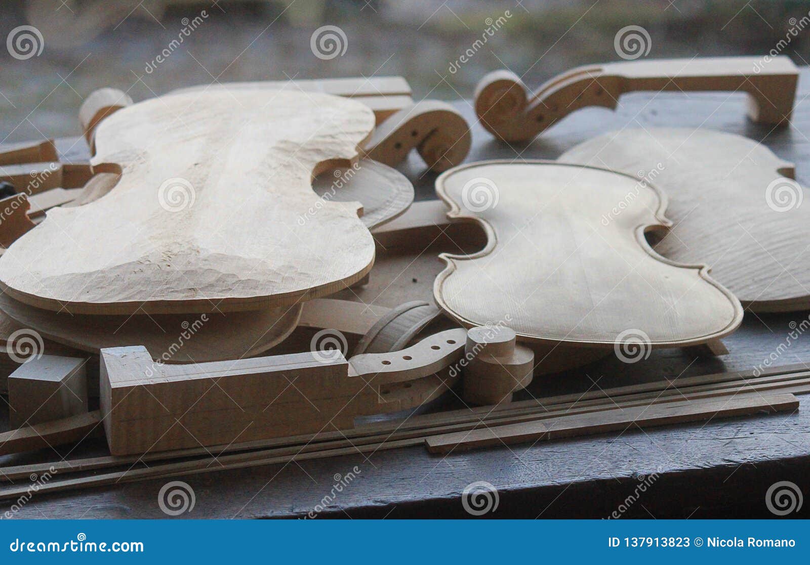 Construction of Violins in the Laboratory Stock Image Image of music