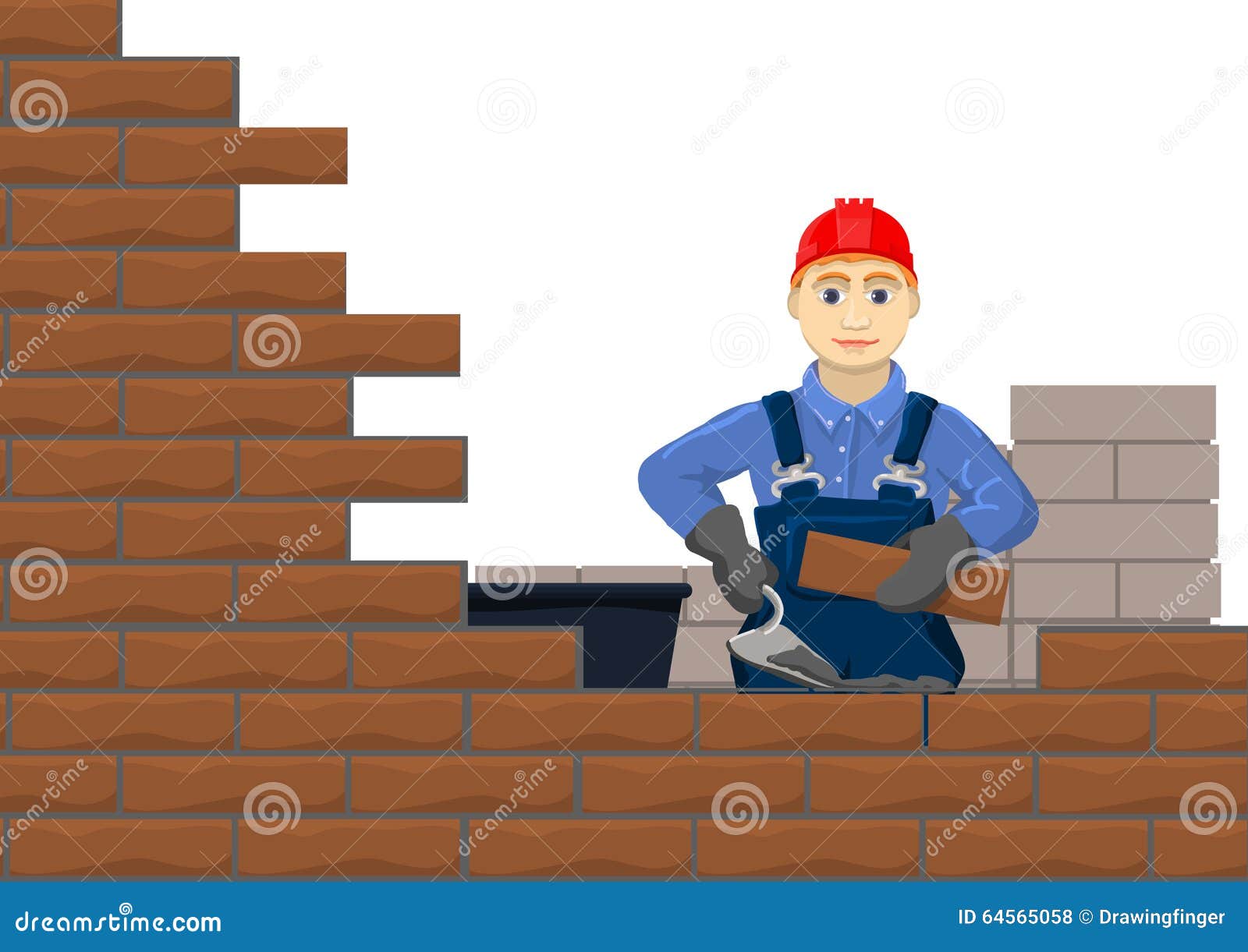 Construction of the wall stock vector. Illustration of professional
