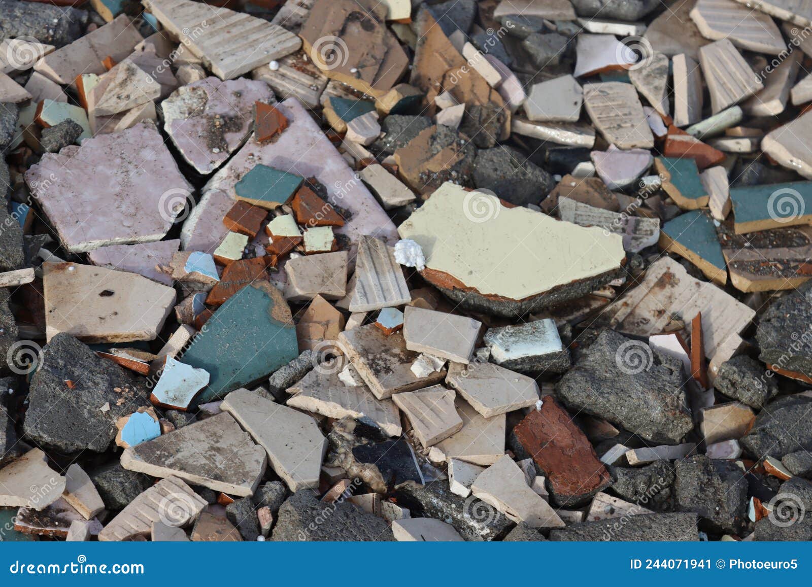 Construction Waste, Broken Ceramic Tiles Stock Image Image of asphalt