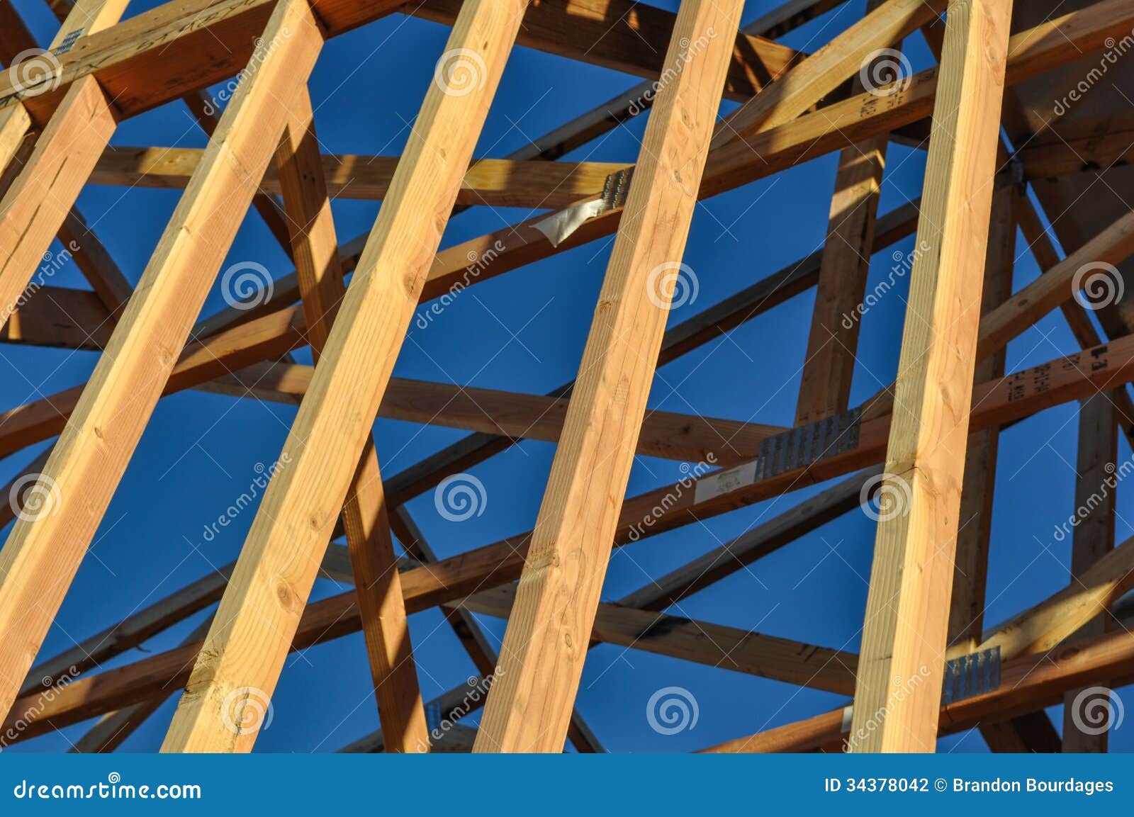 Construction Wood Beams stock photo. Image of board, estate 34378042
