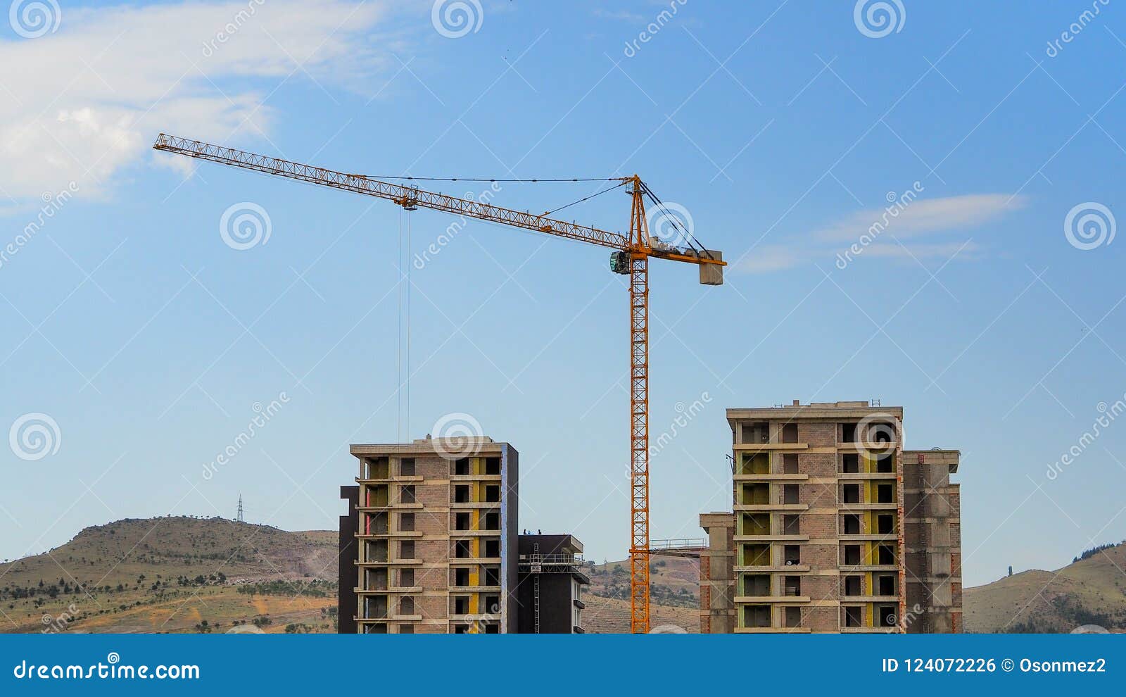 Construction Work Area and Next To the Crane Stock Photo Image of
