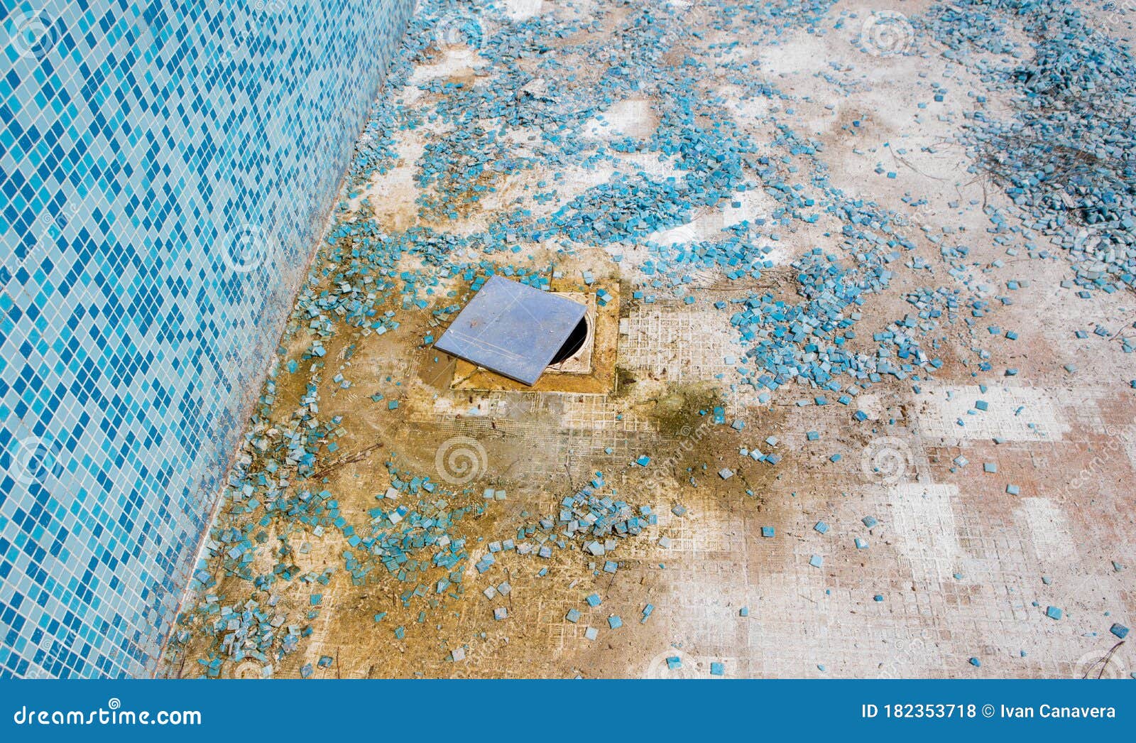 construction work on an old swimming pool