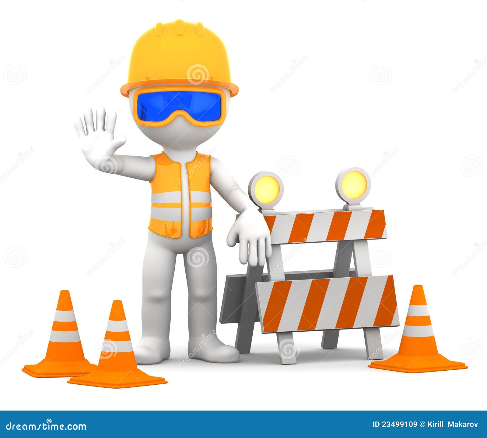 Construction worker stock illustration. Illustration of render - 23499109