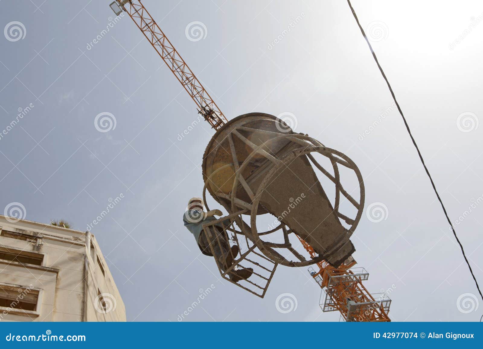 Construction Worker Being Lifted, Lebanon Editorial Stock Image Image