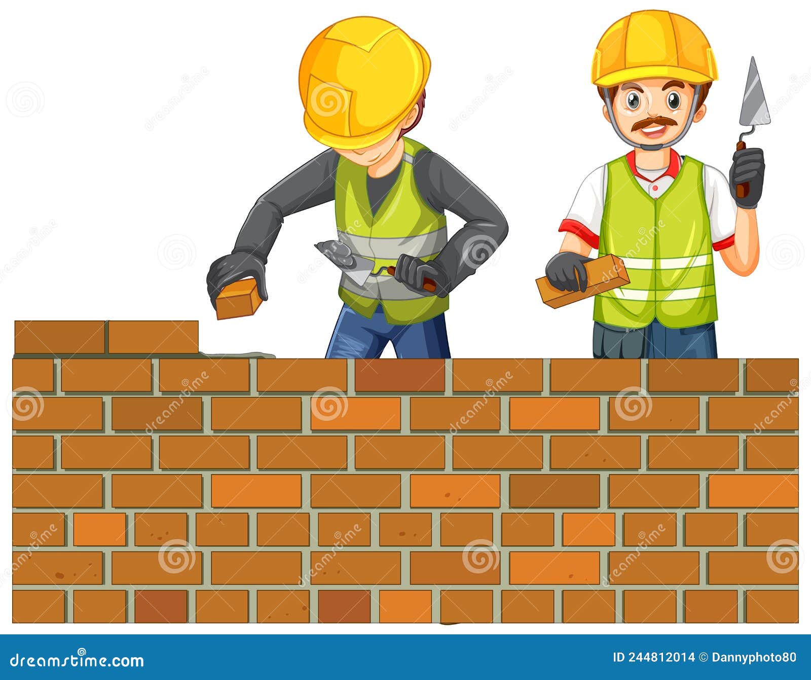 Construction Worker Cartoon Character Stock Vector Illustration of