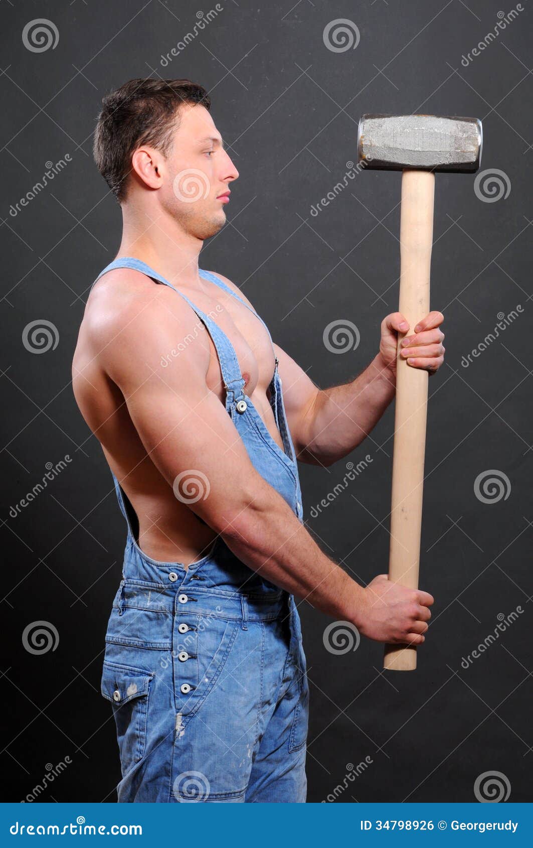 Construction Worker stock photo. Image of male, handyman 34798926