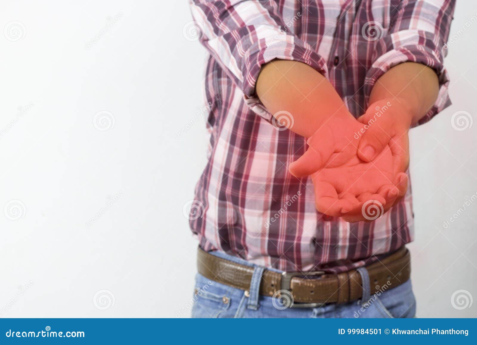 Construction Worker Has Suffering from Pain in Hand and Palm, Severe