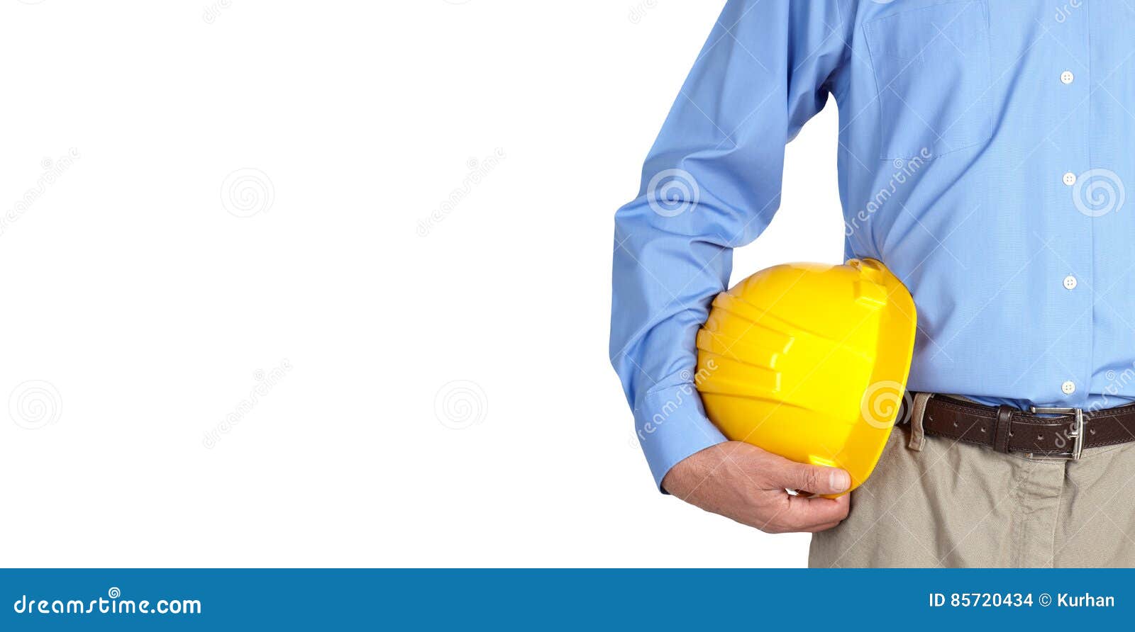 Construction Worker with Helmet. Stock Photo Image of building