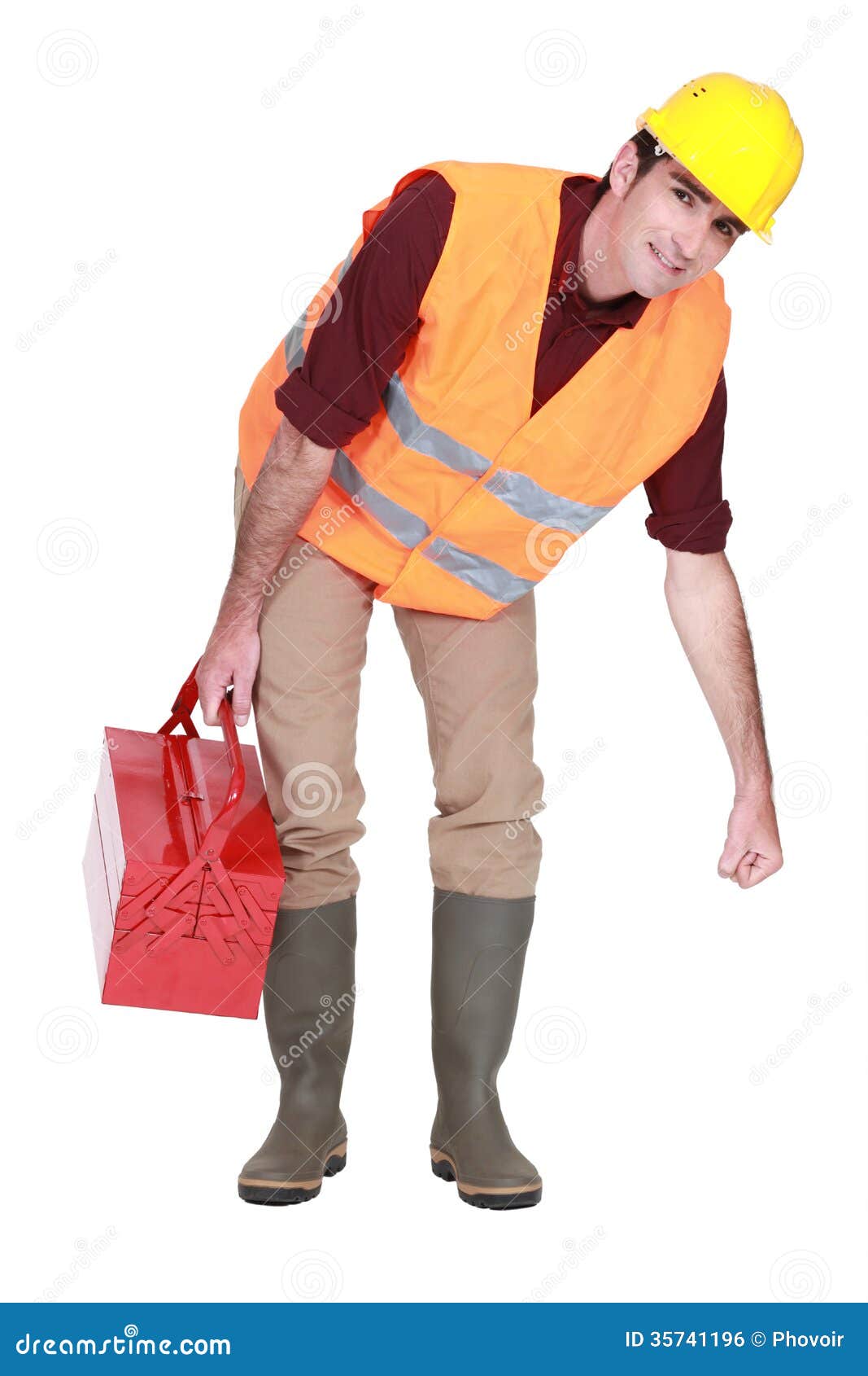Construction Worker Lifting Something Royalty Free Stock Image Image