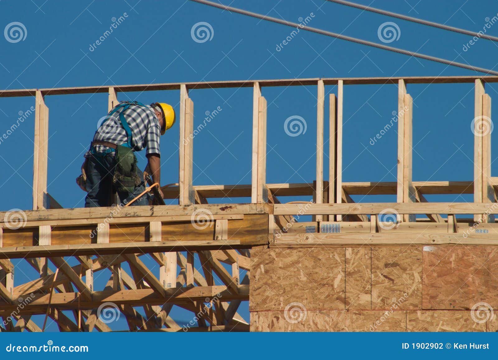 Construction Worker and Nail Gun 2 Stock Photo Image of work, nail
