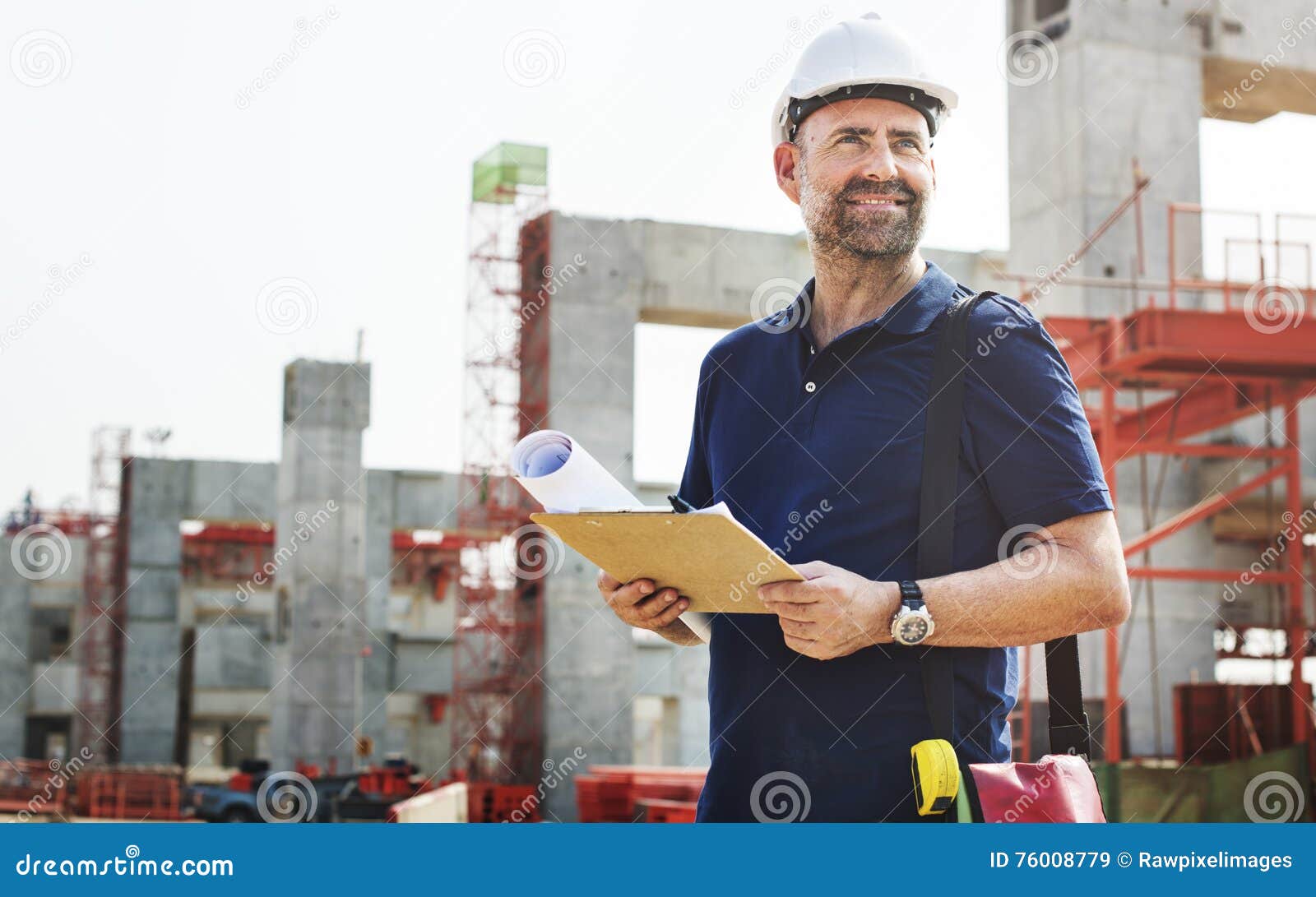 construction worker planning constructor developer concept