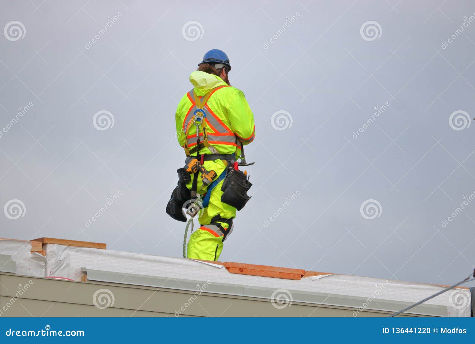 Construction Worker Safety Apparel and Equipment Stock Photo Image of