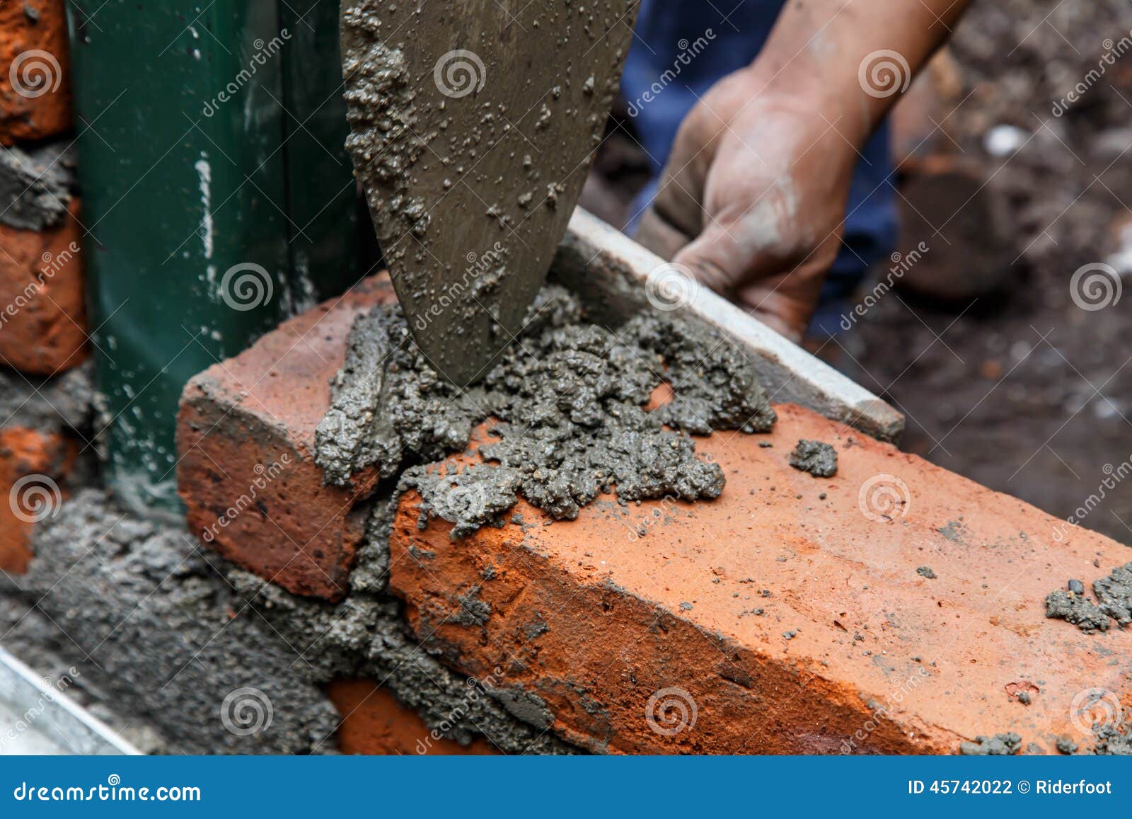 Construction Worker Using Tools To Build Stock Photo Image of